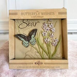 Butterfly Wishes Wall Decorative Plaque Resin Stoneware New